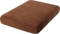 hyha Velvet Couch Cushion Covers, Soft Sofa Seat Covers for sectional 2 Cushion Couch Washable, Magic Sofa Slipcover with Elastic Bottom, Non-Slip Furniture Protector for Pets, Kid(Medium, Brown)