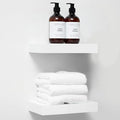 Homeforia White Floating Shelf 12 inch, High End Solid Real Wood Small 12inch Floating Shelves for Wall Mounted, White Wooden 12 in Floating Shelves, Heavy Duty Bracket, 12 X 6.5 X 1.75 inch, Set of 3