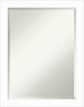 Amanti Art White Wall Mirror 27x21 Basic White Narrow Rectangle Bathroom Mirror for Wall Decor Living Room, Medium Casual Wood Frame, Hangs Horizonally and Vertically, Bathroom Decor, Beveled Edge