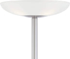 Possini Euro Design Meridian Modern Torchiere Floor Lamp Standing LED 4-Light 72" Tall Brushed Nickel Silver White Frosted Glass Shade Decor for Living Room Reading House Bedroom Office