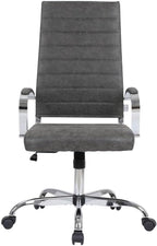 LeisureMod Benmar Modern High Back Leather Office Chair with Adjustable Height, Swivel Base, Ergonomic Design for Home Office, Study, or Workspace(Charcoal, Pallet/30pcs.)