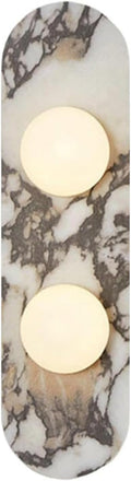 Natural Marble Wall Sconces, 2-Light Alabaster Wall Light in one sconce, Hardwired Wall Light Fixtures, Modern Wall Mount Wall Lights for Dining Room Stairs Bedroom