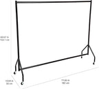 Amazon Basics Heavy Duty Rolling Garment Rack, Hanging Clothes Organizer Rail for Display and Storage, 1.82 x 1.52 m, Black
