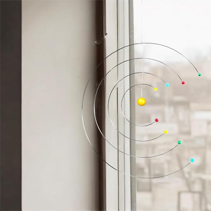 Atom Model Hanging Mobile - 13 Inches - Modern Decor Hanging Mobile for Home Office & Study, Contemporary Wall Ceiling Art - Handmade in Denmark by Flensted
