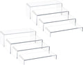 Acrylic Display Riser Stand,5mm Thickness, 12'' Length Tier Display Stands, Thickened to 0.2''(5mm) Acrylic Shelf Risers for Perfume Display,Risers for Buffet Table,Cupcake Stand,Pop Figurines,Tumbler,Food,8Pcs