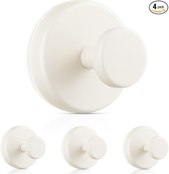OUTXE Wreath Hanger for Front Door, Heavy Duty Suction Cup Reef Hook for Glass Window/Over Door, Christmas/Thanksgiving/Halloween/July 4th/Easter/Valentine/Winter/Fall/Summer/Spring (White, 4-Pack)