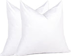 puredown® Feathers Throw Pillow Inserts Set of 2 for Couch, Recliner, Bed Decor, Square, 16 x 16 inch