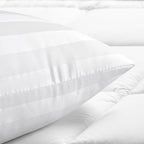 EIUE Bed Pillows for Sleeping 2 Pack Queen Size 20 x 30 Inches，Super Soft Down Alternative Microfiber Filled Pillows,Pillows for Side and Back Sleepers,Wide Stripe White