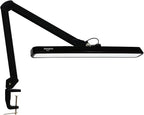 LED Architect Desk Lamp with Clamp, Metal Swing Arm 2000 Lumens Dimming Office Table Lamp for Task Work Drafting Reading Desktop, 234 LEDs,24W,5 Color Temperatures Workbench Lamp(Black, 24CCT)