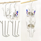 4PCS Shoes Hanger,Stainless Steel Hanger,Multi-Functional Shoe Rack with Double Hook Design, Shoe Drying Rack for Dehumidifying Hanging Leather Shoes (Silver B)