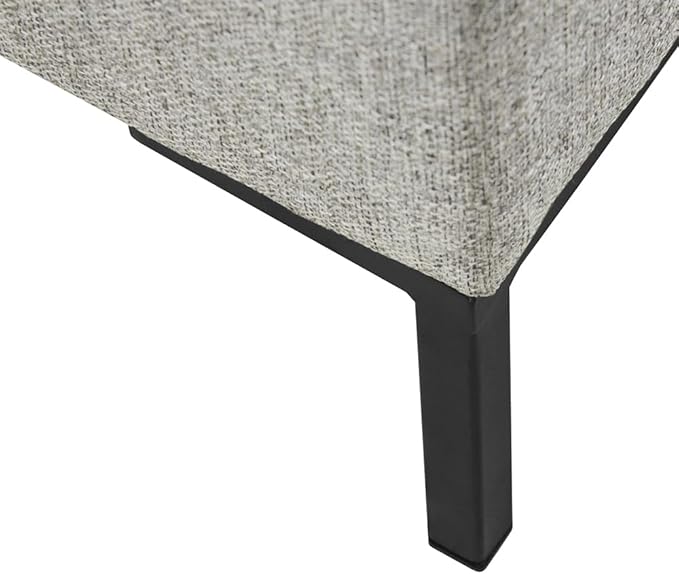 HomePop Upholstered Storage Bench with Metal Leg, 32" W, Gray Fabric