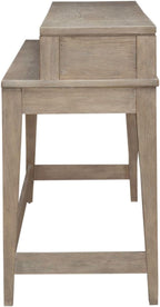 Liberty Furniture Brentwood Console Bar Table with AC, USB Charging Station for Living Room - Sandstone Oak Wood