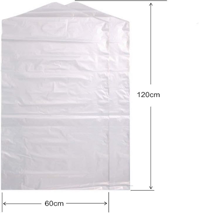 100 Pack Garment Bag Transparent Clothing Dust Cover Dustproof Hanging Clothes Suit Dress Jacket Cover for Dry Cleaner Home Storage Travel Clothes Storage Closet 23.6 x 47.2 inches
