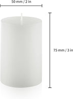 Housecret 50 Pack 2" D x 3" H (20 Hour Burn Time) White Unscented Pillar Votive Candles, Hand Poured Wax Candle Ideal Gifts for Weddings Birthdays Christmas Holidays Party