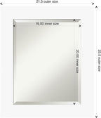 Amanti Art White Wall Mirror 25x21 Basic White Rectangle Bathroom Mirror for Wall Decor Living Room, Small Casual Wood Frame, Hangs Horizonally and Vertically, Bathroom Decor, Beveled Edge