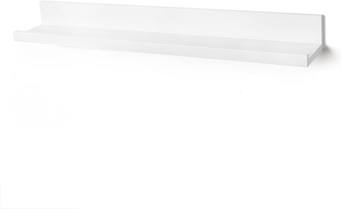 Americanflat 36" Floating Shelf - Made of Engineered Wood with Lipped Ledge - Long Floating Wall Shelves for Bedroom, Bathroom, Kitchen, Office, and Living Room - White