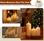 Ivory Pillar Candles Bulk Set of 12, 3 Different Lengths 3 x 3/6/8 Inch (4 Each), Hurricane Candles, Dripless Unscented Smokeless, Gives You a Better Atmosphere When Organizing an Event Party.