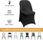 30 Pcs Black Folding Chair Cover Washable Removable Universal Fitted Chair Cover Protector for Wedding Party Banquet Holidays Celebration Decoration Chair Covers