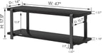 EXCEFUR Entryway Bench, Modern Wood and Metal Storage Bench for Hallway, Industrial Indoor Shoe Rack Bench Seat for Living Room Bedroom, Black Oak 47 Inch Long