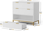 Anmytek White Dresser for Bedroom, 3 Drawer Dresser with Spacious Storage Modern Wood Chest of Drawers for Bedroom Living Room Hallway H0074
