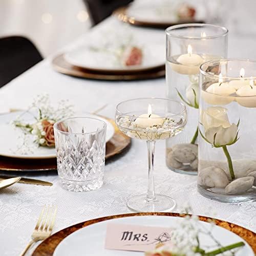 Bolsius White Floating Candles 20 Count - 1.75 Inch, 5 Hour Long Lasting Candle Set Romantic Decoration for Special Night, Pool, Party, Wedding, Cylinder Vases for Centerpiece