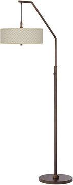 71 1/2" Moroccan Diamonds Bronze Downbridge Arc Floor Lamp