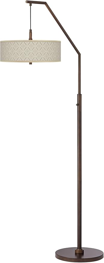 71 1/2" Moroccan Diamonds Bronze Downbridge Arc Floor Lamp