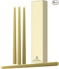 12-Inch Tall Dripless Taper Candles Set of 4 - Sage Green Tapered Candles, Perfect for Spring - Smokeless, Unscented, Long Burning - Hand Poured, Colored Tall Candlesticks - Verde salvia