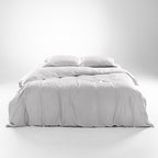Olive + Crate Tencel Eucalyptus Cooling Duvet Cover Set - Hypoallergenic, Lyocell Tencel Duvet Cover - Soft, Temperature Regulating with Hidden Button Closure & Corner Ties - Queen Size [Gray Mist]