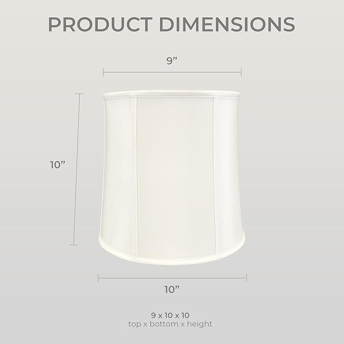 Royal Designs, Inc. BSO-719-10WH Drum Basic Lamp Shade, 9 x 10 x 10, White