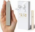 SURI Mezuzah for Door – 4 Inch Gray Concrete Judaica Mezzuzah Case with Non-Kosher Scroll, Self-Stick Adhesive, Gift Box Included, Fits a 3 Inch Scroll