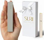 SURI Mezuzah for Door – 4 Inch Gray Concrete Judaica Mezzuzah Case with Non-Kosher Scroll, Self-Stick Adhesive, Gift Box Included, Fits a 3 Inch Scroll