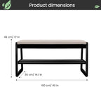 Solid Wood Shoe Rack, 2 Tier Shoe Storage Bench with Cushion Seat, 10 Pair Shoe Organizer for Entryway, Black, 39 Inch