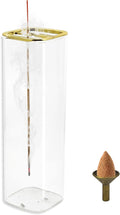 1 Pack HZCPENG Incense Holder, 2 in 1 Incense Burner for Sticks or Backflow Incense, Anti-ash Square Incence-Stick Holder for Meditation, Yoga, Relaxation, and Home Décor