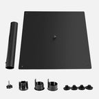 HAPPYGRILL 25" Patio Umbrella Base, 42 LBS Heavy Duty Umbrella Stand, Square Umbrella Base with Non-slip Pads, Tightening Knob & 2 Adapters