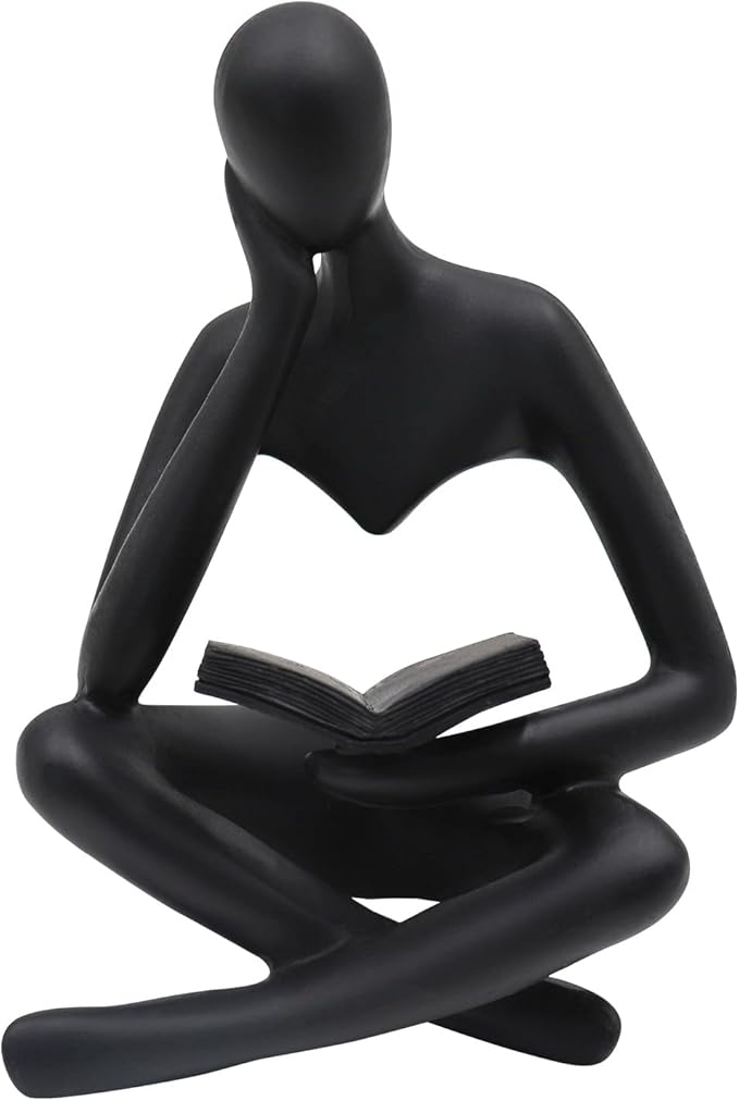 Reading Women Statue, Thinker Sculptures, Abstract Art Ornament, Modern Aesthetic Figurine Decoration, Suitable for Home Living Room Bedroom Office Shelf Table Desk Bookshelf Decor