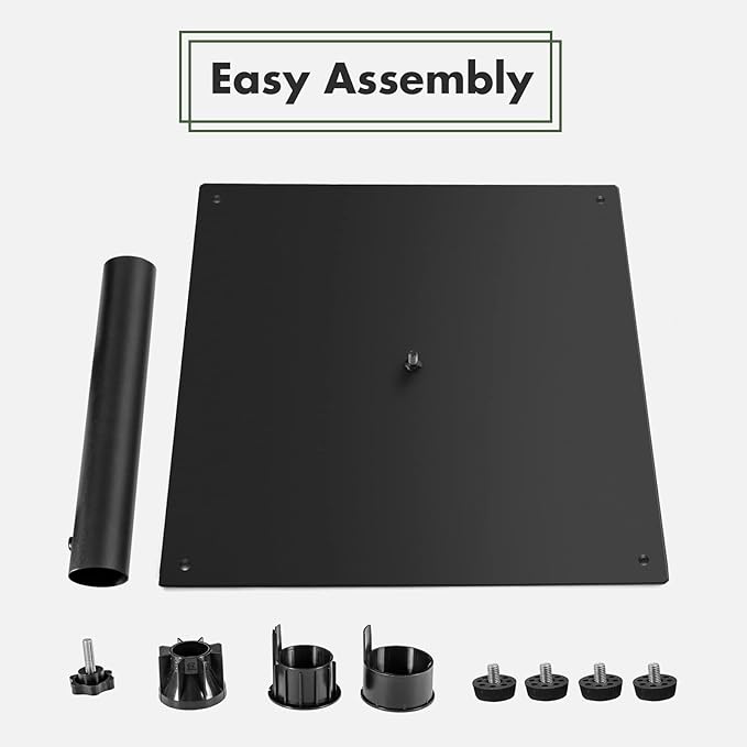 Tangkula 35 LBS Patio Umbrella Base, 20 Inches Heavy Duty Umbrella Stand, Square Umbrella Base w/Non-Slip Pads, Tightening Knob & 2 Adapters, Outdoor Umbrella Stand for Yard, Poolside, Garden (Black)