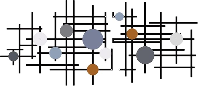 ruelen Set of 2 Minimalist Geometric Wall Decor - Modern Metal Wall Art for Living Room, Bedroom & Office – Abstract 3D Design in Dark Colorful Style