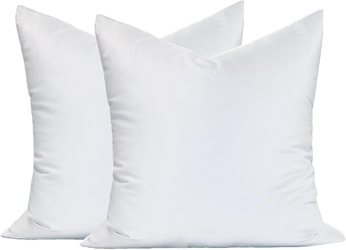 MoonRest® Synthetic Down Alternative 14x14 Square Pillow Insert Form, for Decorative Throw Pillow, Sofa, Cushions, Body and Bed - Pack of 2- Size 14“X 14”
