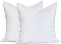 MoonRest® Synthetic Down Alternative 16x16 Square Pillow Insert Form, for Decorative Throw Pillow, Sofa, Cushions, Body and Bed - Pack of 2- Size 16” X 16”