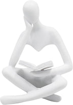 Reading Women Statue, Thinker Sculptures, Abstract Art Ornament, Modern Aesthetic Figurine Decoration, Suitable for Home Living Room Bedroom Office Shelf Table Desk Bookshelf Decor