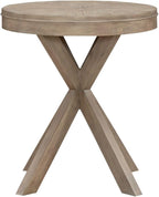 Liberty Furniture Brentwood Opt 3 Piece Living Room Set with Cocktail Table, 2 Round End Tables - Sandstone Oak Wood