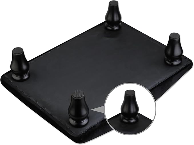 Small Foot Stool Ottoman with Stable Wood Legs Upholstered Footstool Padded Foot Rest Step Stool for High Beds Seat Chair Couch Sofa Patio Bedroom Living Room Office (5.9" H-Black)