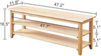 Shoe Rack Bench, 3-Tier Shoe Shelf Organizer,10-12 Pairs Entryway Storage Bench for Hallway, Bedroom, Living Room, Bedroom, Hold up to 550 lbs, Solid Wood, Natural