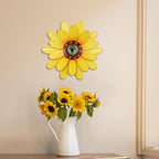 YEAHOME Sunflower Garden Decor, 11'' Metal Flower Wall Decor, Yard Hanging Wall Art Decorations for Kitchen, Bathroom, Living Room, Spring Boho Art for Indoor Outdoor