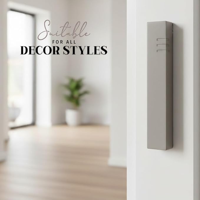 SURI Mezuzah for Door with Scroll Inside – 6 Inch Gray Concrete Judaica Mezzuzah Case with Non-Kosher Scroll, Self-Stick Adhesive, Gift Box Included, Fits a 5 Inch Scroll