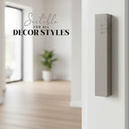 SURI Mezuzah for Door – 4 Inch Gray Concrete Judaica Mezzuzah Case with Non-Kosher Scroll, Self-Stick Adhesive, Gift Box Included, Fits a 3 Inch Scroll