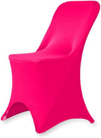 Set of 1/10/50Pcs Hotel Fitted Folding Dining Spandex Stretch Chair Covers - Wedding Reception Banquet Party Restaurant, 17 Colors! (1, Fuchsia)