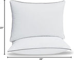 Luxury Down Fiber Pillows Queen Size, Bed Pillows for Sleeping, Pillow for Back, Stomach or Side Sleepers (Modern 75, White, Standard (Pack of 2))