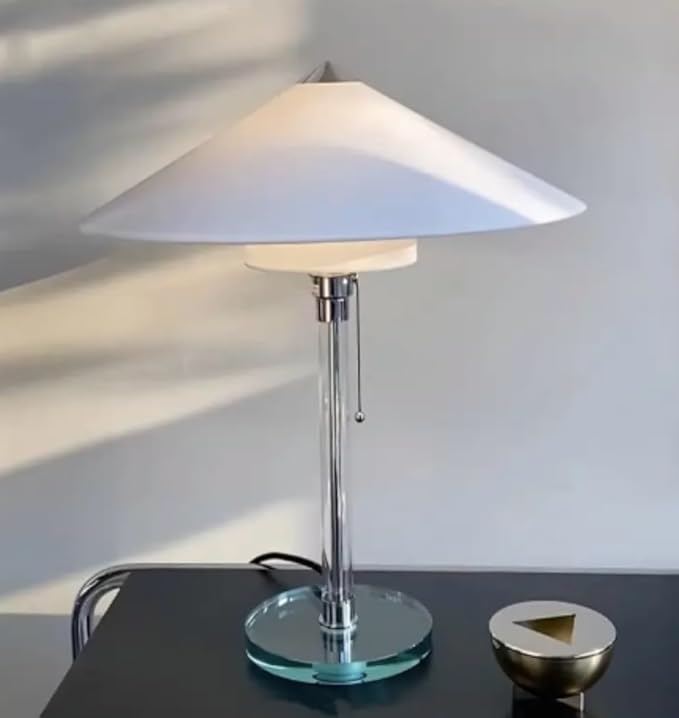 Astral Bauhaus Wagenfeld-Inspired Glass Cordless LED Table Lamp | Modern Bedroom & Living Room Lamp | Portable Accent Rechargeable Lamp for Indoor & Outdoor Use